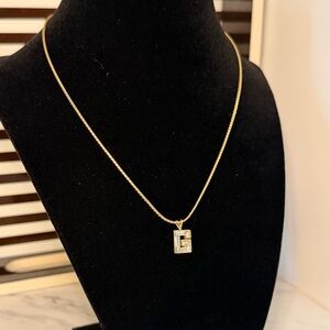 Givenchy Gold Baguette G Necklace